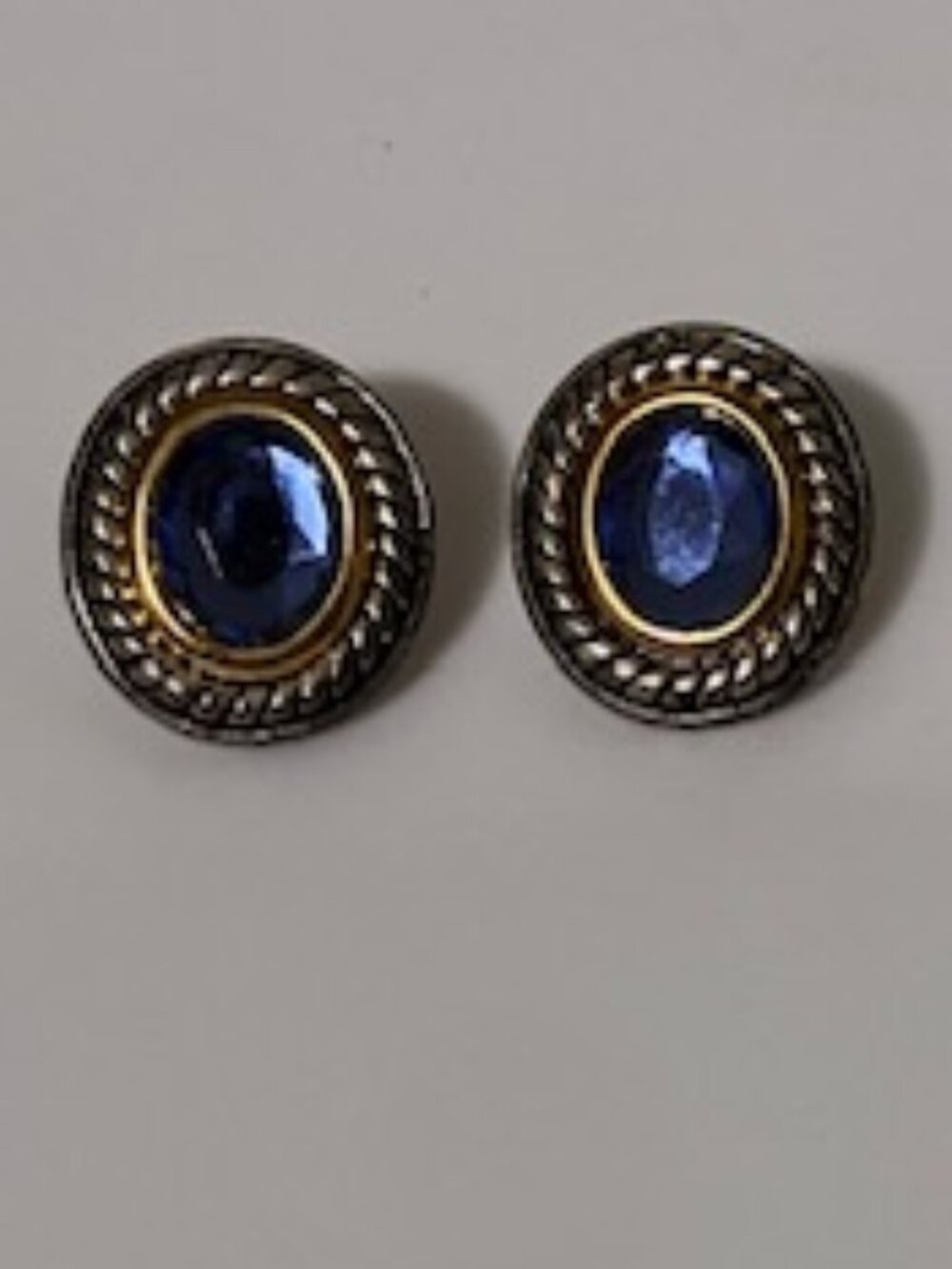 Blue Faceted Glass Earrings